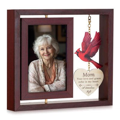 In Loving Memory Photo Frame — Double 4x6, Cardinal Pendant