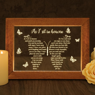 Lighted Memorial Plaque Frame — Butterfly