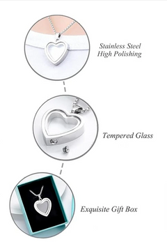 Heartfelt Remembrance — Heart-Shaped Cremation Pendant, Stainless Steel