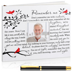 Cardinal Funeral Guest Book with Pen — 112 Pages