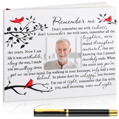 Cardinal Funeral Guest Book with Pen — 112 Pages