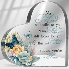 Heart-Shaped Butterfly Memorial Keepsake — Acrylic