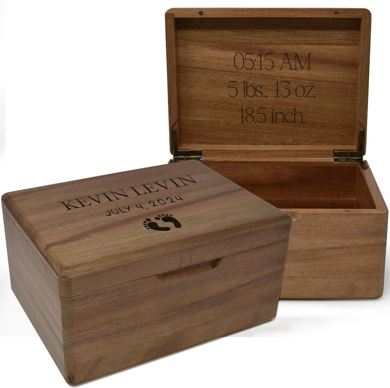 Custom Engraved Baby Memory Box – 1st Birthday Time Capsule