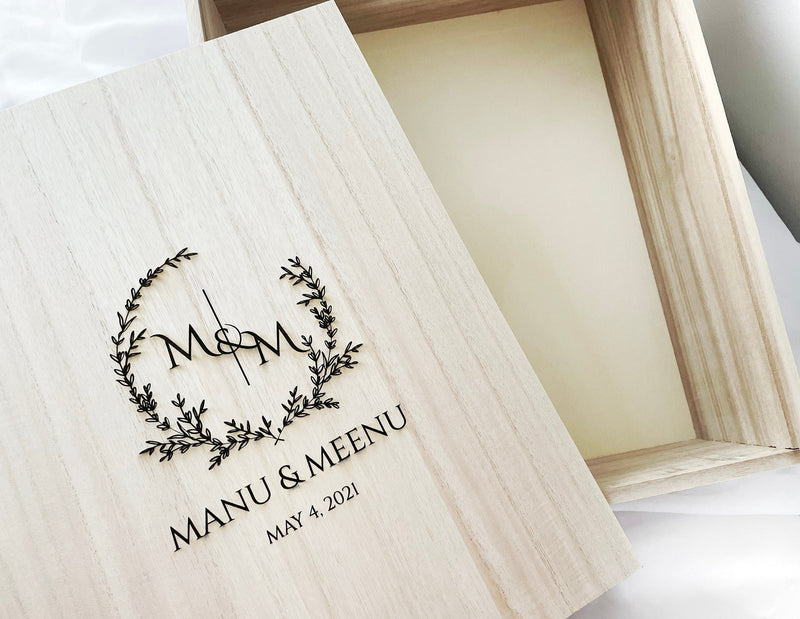 Personalized Large Wooden Wedding Keepsake Box